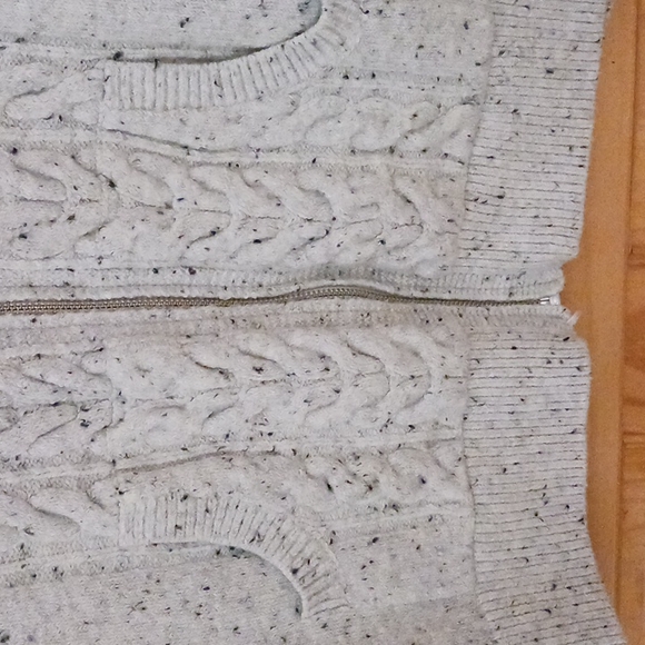 Croft & Barrow XXL Sweater Light Gray With Black Specks.pockets Zippered. - Picture 3 of 6